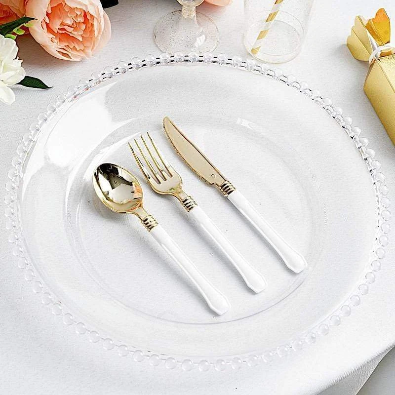 6 Pcs 12" Round Beaded Rim Charger Plates 16 6 Pcs 12" Round Beaded Rim Charger Plates - Image 14