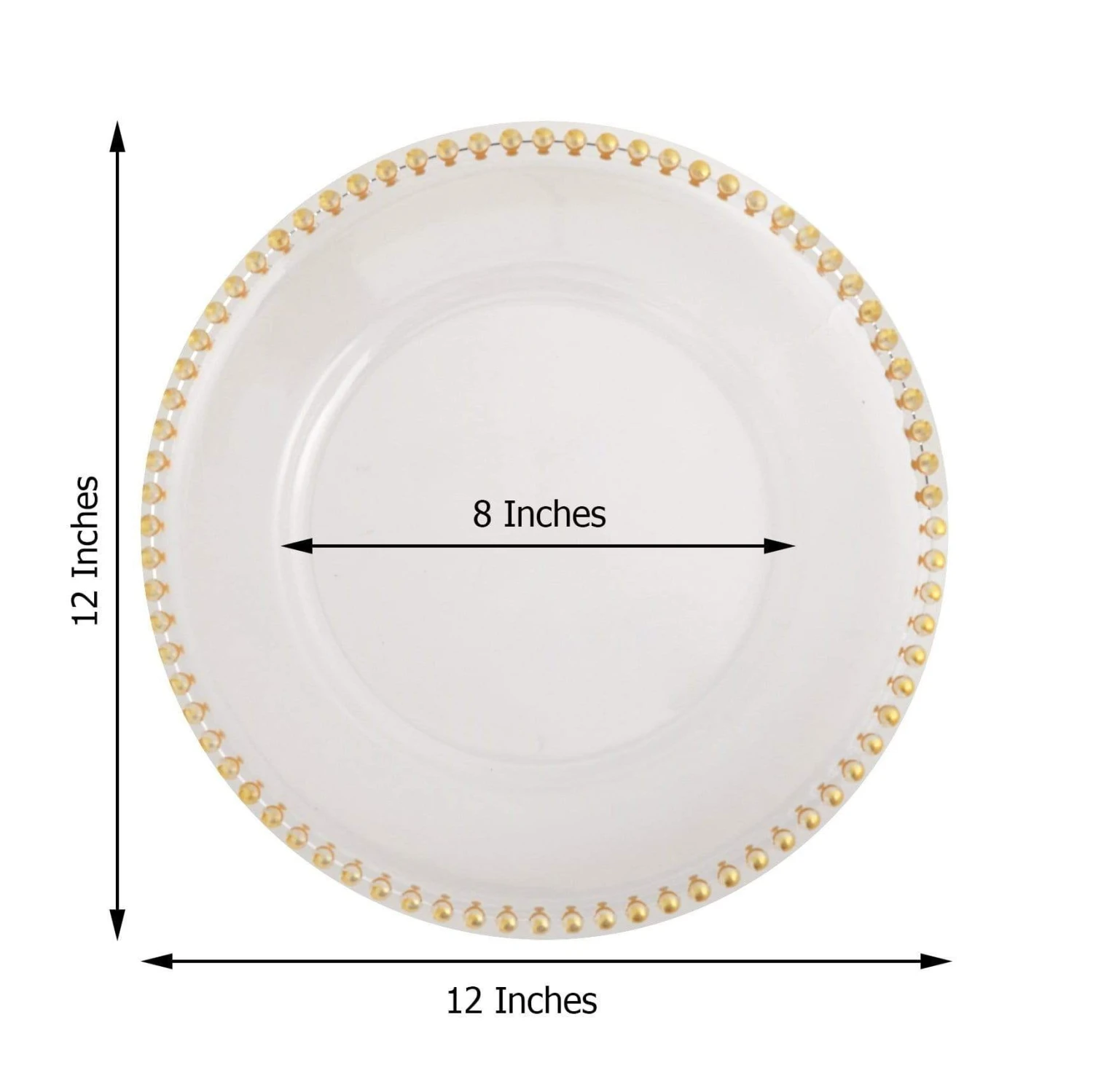 6 Pcs 12" Round Beaded Rim Charger Plates 18 6 Pcs 12" Round Beaded Rim Charger Plates - Image 16