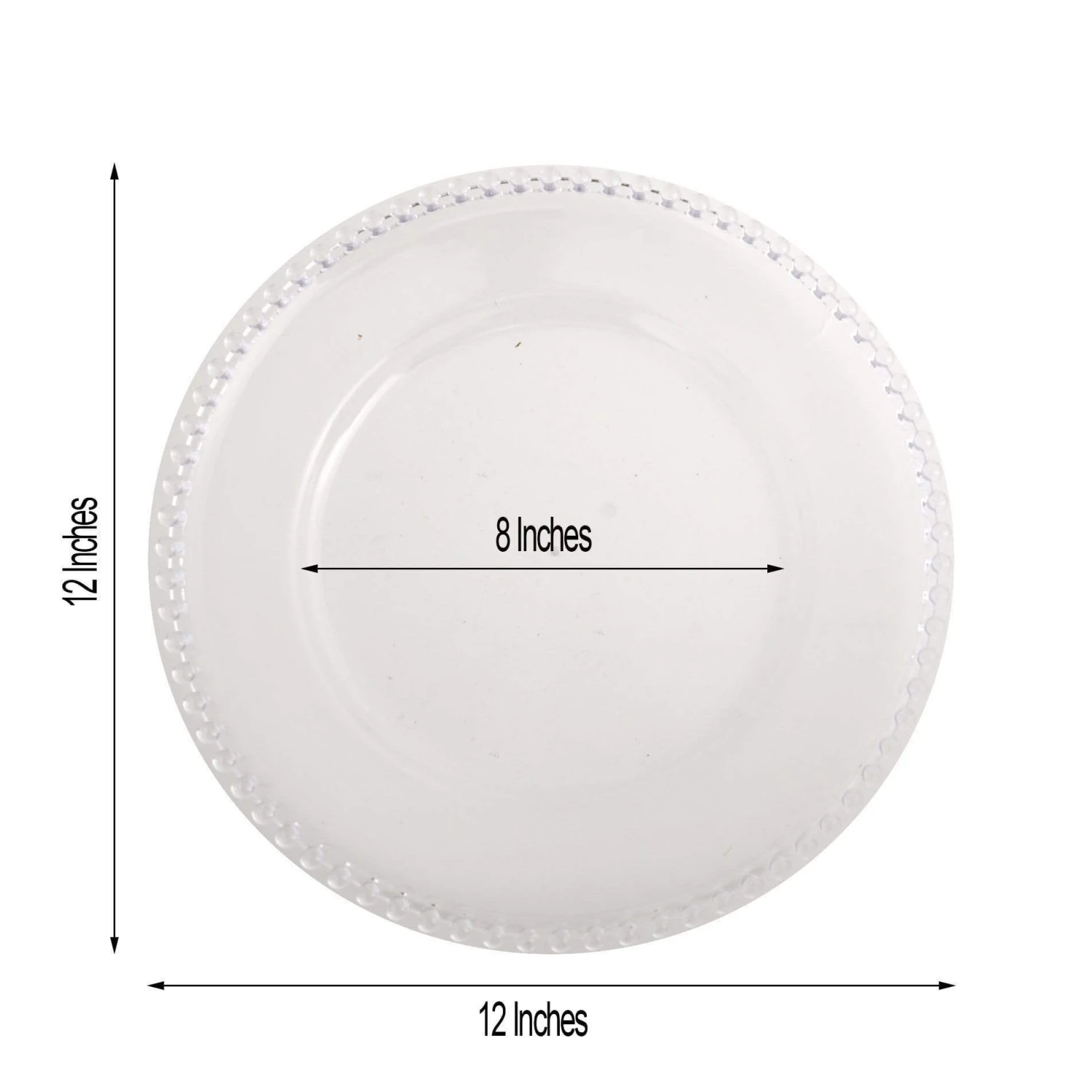 6 Pcs 12" Round Beaded Rim Charger Plates 11 6 Pcs 12" Round Beaded Rim Charger Plates - Image 9