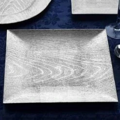 6 Pcs 12" Square Wooden Textured Charger Plates 19 6 Pcs 12" Square Wooden Textured Charger Plates -Optimal Home Decoration 6 pcs 12 square wooden textured charger plates 28985819136063