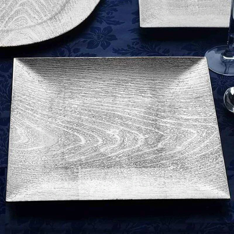 6 Pcs 12" Square Wooden Textured Charger Plates 11 6 Pcs 12" Square Wooden Textured Charger Plates - Image 9