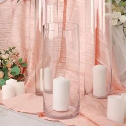 6 Pcs 12" Tall Cylinder Glass Vases Wedding Centerpieces - Clear -Optimal Home Decoration 6 pcs 12 tall cylinder glass vases wedding centerpieces clear vase a3 12 29712432955455