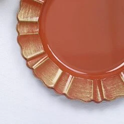 6 Pcs 13" Round Scalloped Gold Trim Charger Plates -Optimal Home Decoration 6 pcs 13 round scalloped gold trim charger plates 30861957136447