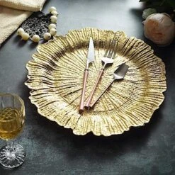 6 Pcs 13" Round Textured Charger Plates -Optimal Home Decoration 6 pcs 13 round textured charger plates 28995453091903