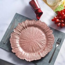 6 Pcs 13" Round Textured Charger Plates -Optimal Home Decoration 6 pcs 13 round textured charger plates 28997503942719