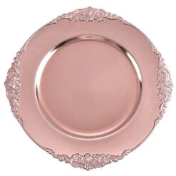 6 Pcs 13" Round With Embossed Rim Charger Plates -Optimal Home Decoration 6 pcs 13 round with embossed rim charger plates chrg 1310 rg 28993016987711