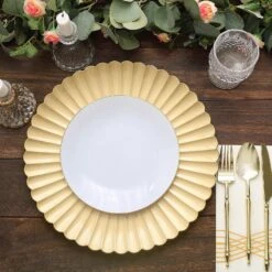 6 Round 13" Plastic Charger Plates With Scalloped Shell Design 30 6 Round 13" Plastic Charger Plates With Scalloped Shell Design -Optimal Home Decoration 6 pcs 13 scalloped shell pattern plastic serving plates 30869055340607