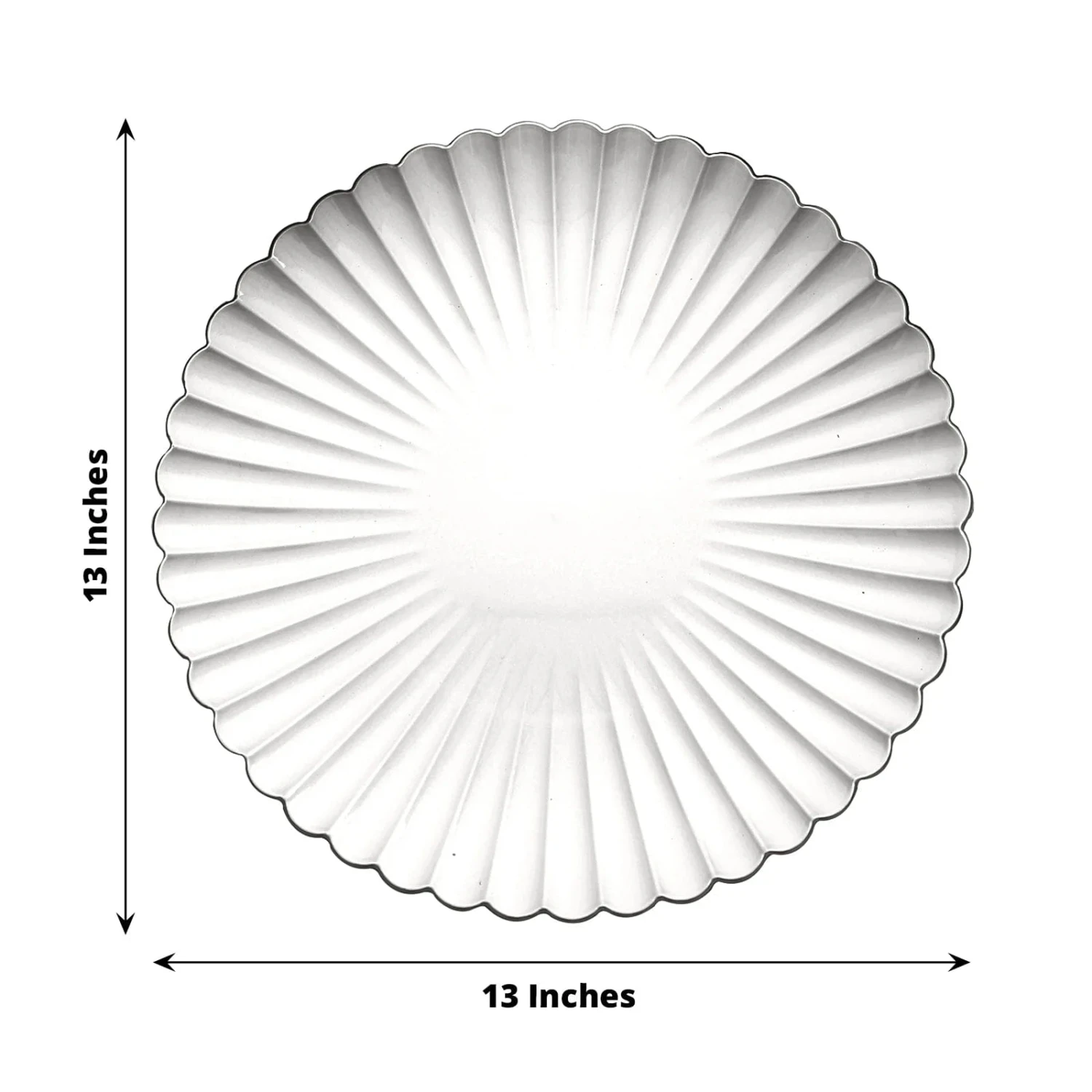 6 Round 13" Plastic Charger Plates With Scalloped Shell Design 17 6 Round 13" Plastic Charger Plates With Scalloped Shell Design - Image 15