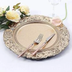6 Pcs 14" Round Baroque Metallic Charger Plates 34 6 Pcs 14" Round Baroque Metallic Charger Plates -Optimal Home Decoration 6 pcs 14 round baroque metallic charger plates 28995488383039