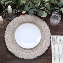 6 Pcs 14" Round Baroque Metallic Charger Plates 25 6 Pcs 14" Round Baroque Metallic Charger Plates -Optimal Home Decoration 6 pcs 14 round baroque metallic charger plates 30862094532671