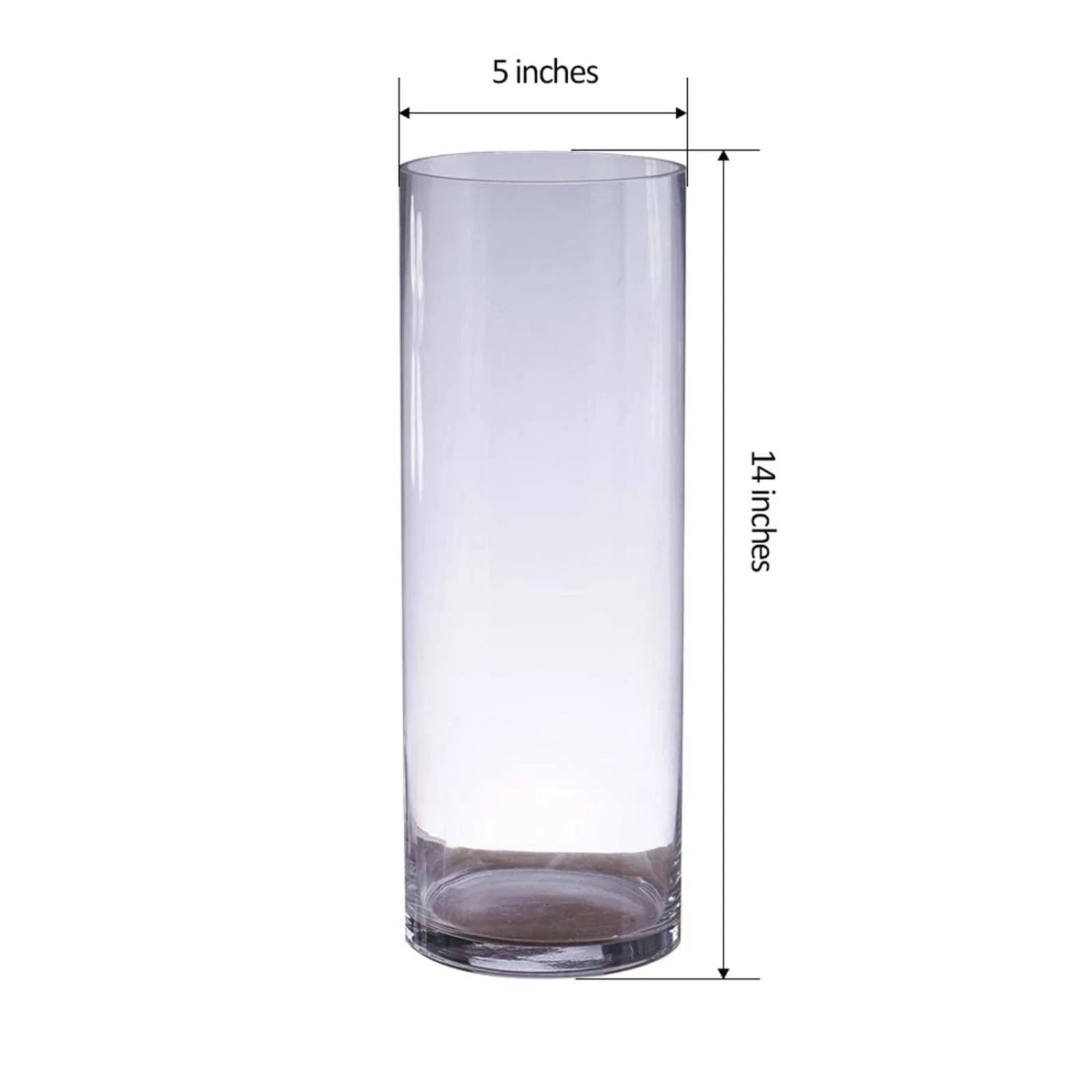 6 Pcs 14" Tall Cylinder Glass Wedding Centerpieces Vases - Clear 5 6 Pcs 14" Tall Cylinder Glass Wedding Centerpieces Vases - Clear - Image 3