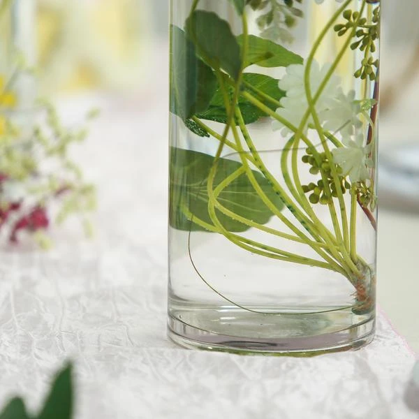 6 Pcs 14" Tall Cylinder Glass Wedding Centerpieces Vases - Clear 7 6 Pcs 14" Tall Cylinder Glass Wedding Centerpieces Vases - Clear - Image 5
