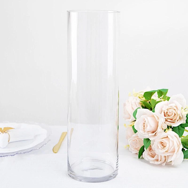 6 Pcs 14" Tall Cylinder Glass Wedding Centerpieces Vases - Clear 10 6 Pcs 14" Tall Cylinder Glass Wedding Centerpieces Vases - Clear - Image 8