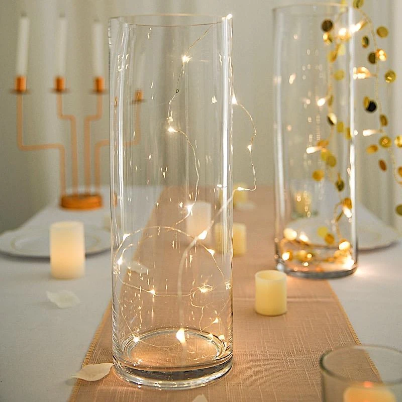 6 Pcs 14" Tall Cylinder Glass Wedding Centerpieces Vases - Clear 16 6 Pcs 14" Tall Cylinder Glass Wedding Centerpieces Vases - Clear - Image 14