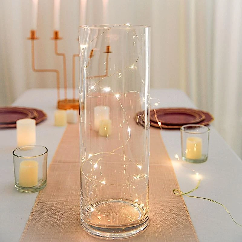 6 Pcs 14" Tall Cylinder Glass Wedding Centerpieces Vases - Clear 17 6 Pcs 14" Tall Cylinder Glass Wedding Centerpieces Vases - Clear - Image 15