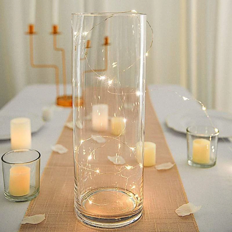 6 Pcs 14" Tall Cylinder Glass Wedding Centerpieces Vases - Clear 14 6 Pcs 14" Tall Cylinder Glass Wedding Centerpieces Vases - Clear - Image 12
