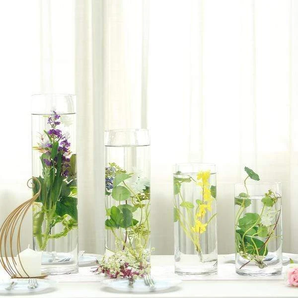 6 Pcs 16" Tall Cylinder Glass Wedding Centerpieces Vases - Clear 9 6 Pcs 16" Tall Cylinder Glass Wedding Centerpieces Vases - Clear - Image 7