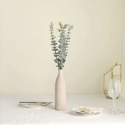 6 Artificial Eucalyptus 17" Bushes Faux Greenery Sprays - Frosted Green -Optimal Home Decoration 6 pcs 17 artificial eucalyptus bushes faux greenery spray frosted green arti grn 11 01 28641080705087