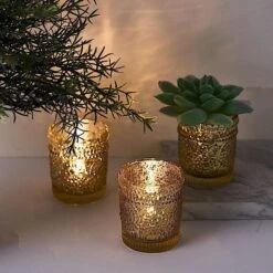 6 Pcs 2.5" Mercury Glass Votive Candle Holders With Primrose Design 27 6 Pcs 2.5" Mercury Glass Votive Candle Holders With Primrose Design -Optimal Home Decoration 6 pcs 2 5 mercury glass votive candle holders with primrose design 28950914007103
