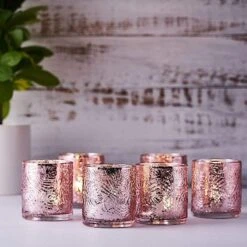 6 Pcs 2.5" Mercury Glass Votive Candle Holders With Primrose Design 35 6 Pcs 2.5" Mercury Glass Votive Candle Holders With Primrose Design -Optimal Home Decoration 6 pcs 2 5 mercury glass votive candle holders with primrose design 28950914269247
