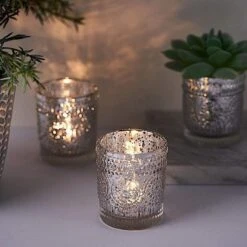 6 Pcs 2.5" Mercury Glass Votive Candle Holders With Primrose Design 41 6 Pcs 2.5" Mercury Glass Votive Candle Holders With Primrose Design -Optimal Home Decoration 6 pcs 2 5 mercury glass votive candle holders with primrose design 28953033539647