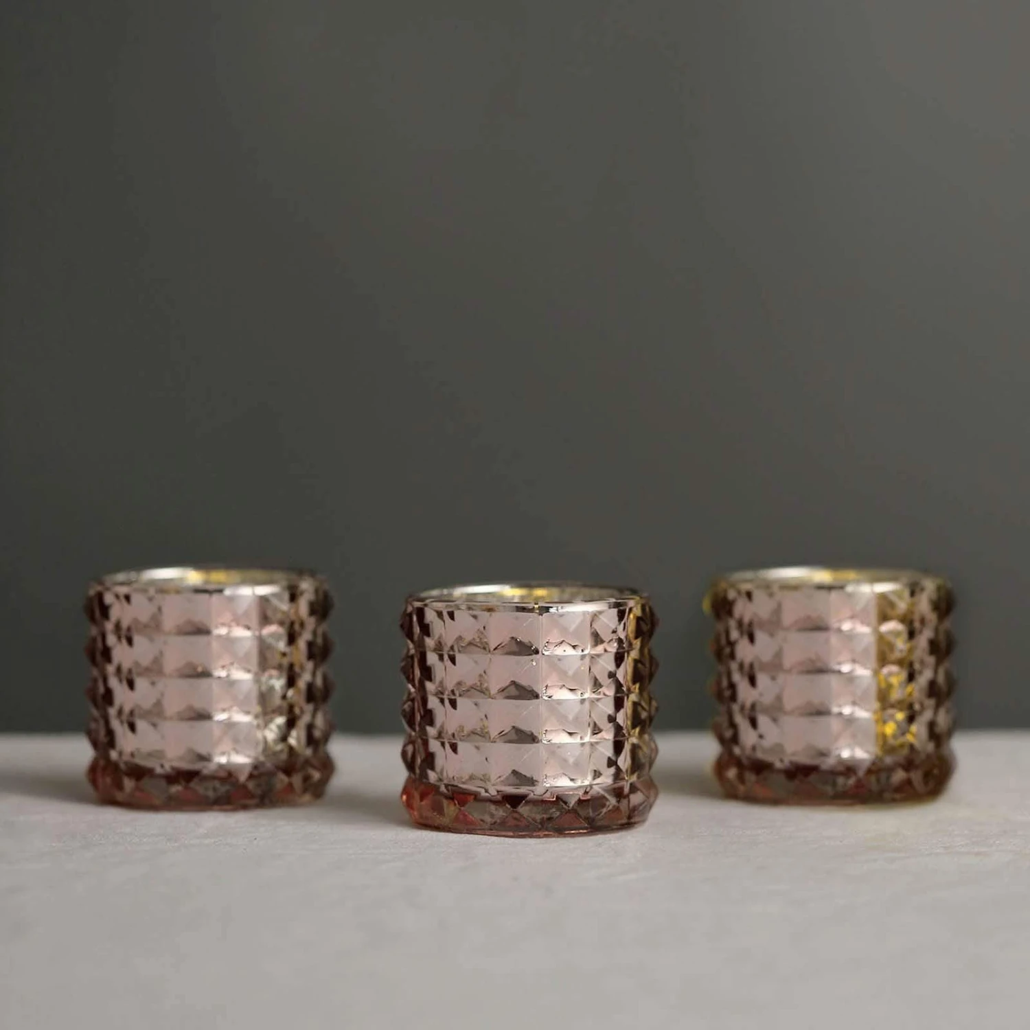 6 Pcs 2.5" Round Studded Mercury Glass Votive Candle Holders 18 6 Pcs 2.5" Round Studded Mercury Glass Votive Candle Holders - Image 16