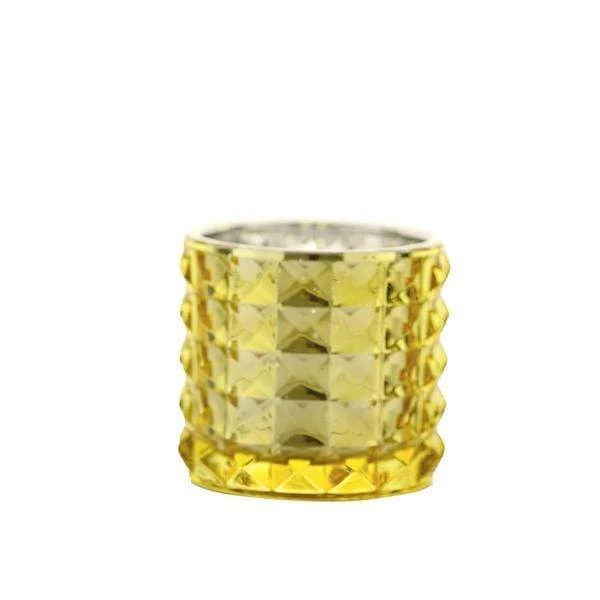 6 Pcs 2.5" Round Studded Mercury Glass Votive Candle Holders 3 6 Pcs 2.5" Round Studded Mercury Glass Votive Candle Holders