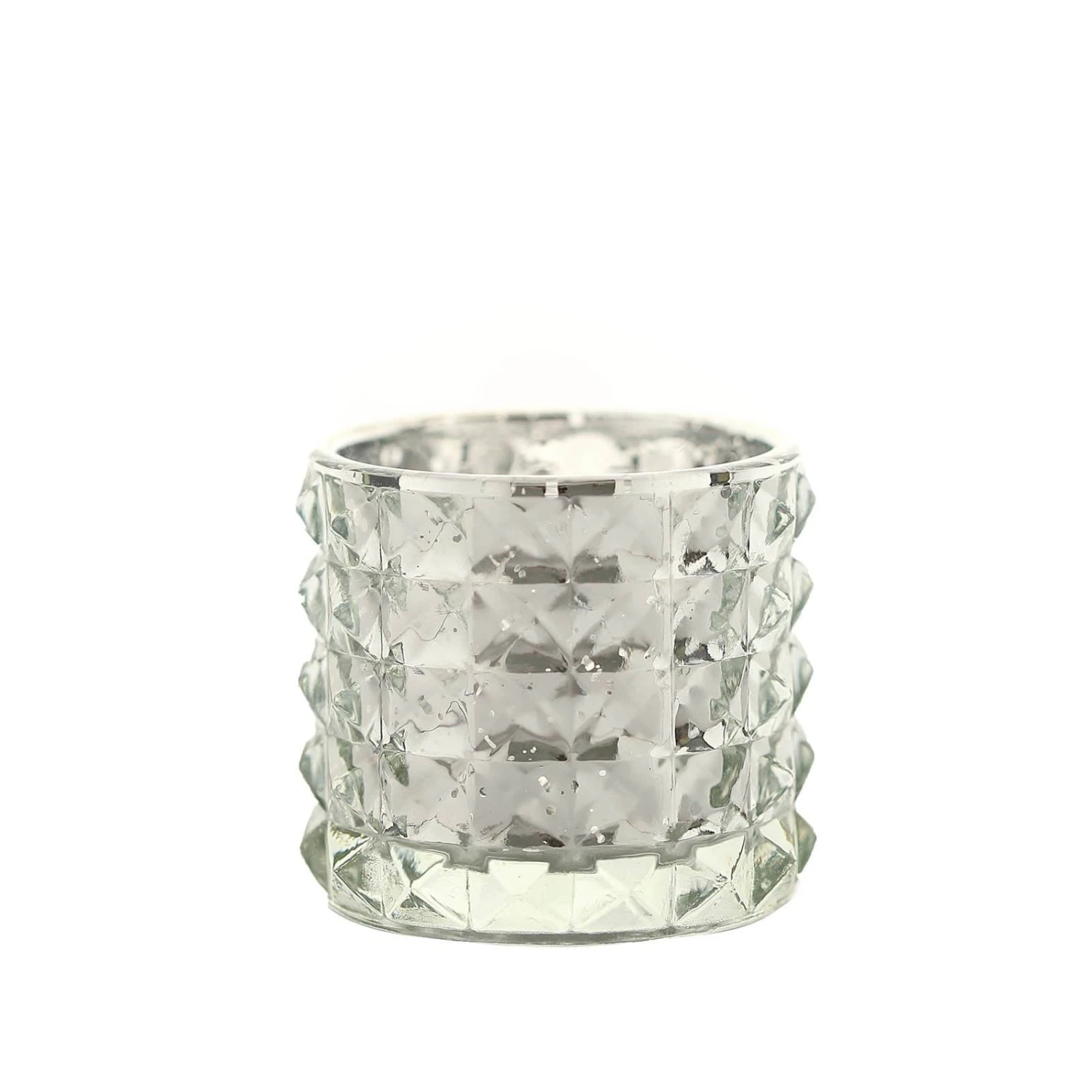 6 Pcs 2.5" Round Studded Mercury Glass Votive Candle Holders 21 6 Pcs 2.5" Round Studded Mercury Glass Votive Candle Holders - Image 19