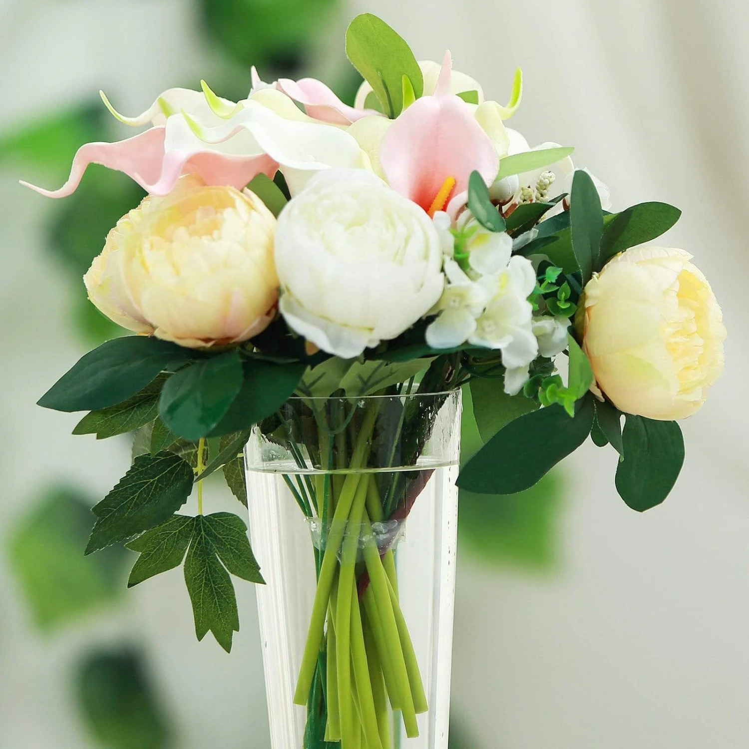 6 Pcs 20" Tall Trumpet Glass Wedding Vases - Clear 5 6 Pcs 20" Tall Trumpet Glass Wedding Vases - Clear - Image 3