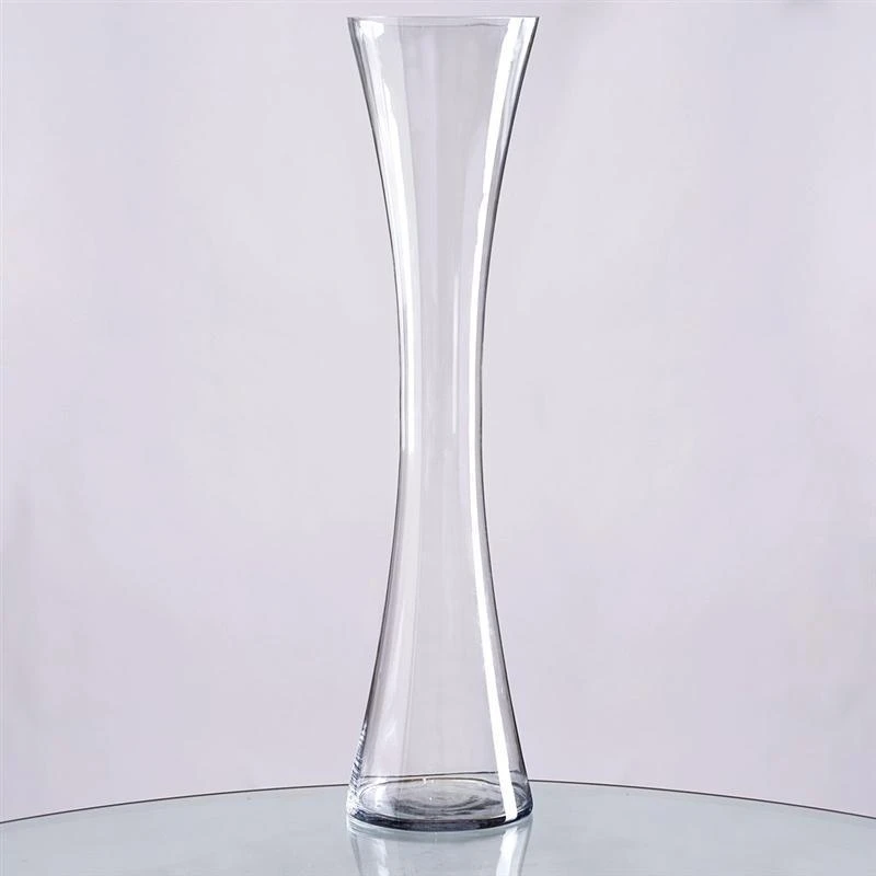 6 Pcs 24" Tall Hourglass Shaped Glass Wedding Vases - Clear 4 6 Pcs 24" Tall Hourglass Shaped Glass Wedding Vases - Clear - Image 2