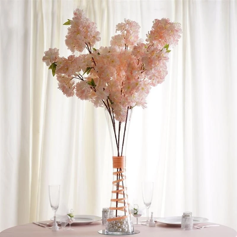 6 Pcs 24" Tall Hourglass Shaped Glass Wedding Vases - Clear 5 6 Pcs 24" Tall Hourglass Shaped Glass Wedding Vases - Clear - Image 3