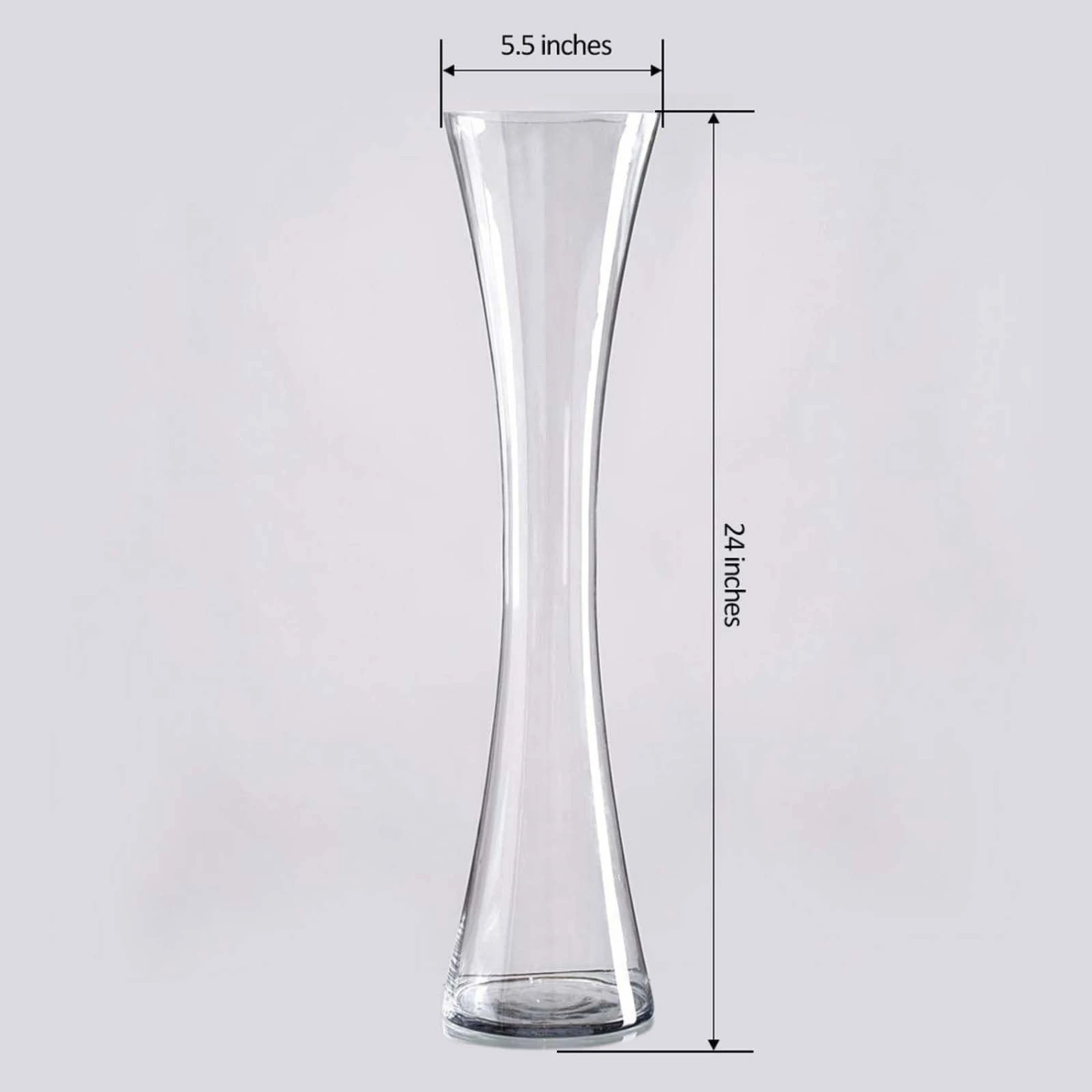 6 Pcs 24" Tall Hourglass Shaped Glass Wedding Vases - Clear 7 6 Pcs 24" Tall Hourglass Shaped Glass Wedding Vases - Clear - Image 5