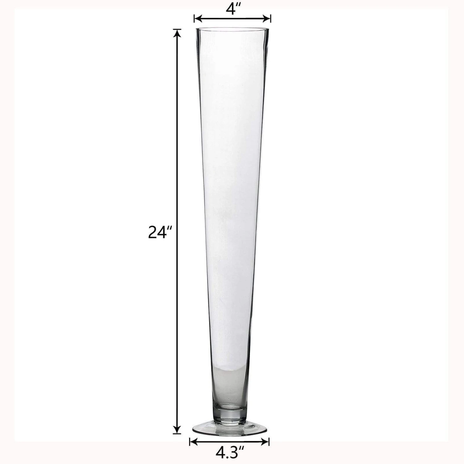 6 Pcs 24" Tall Trumpet Glass Wedding Vases - Clear 11 6 Pcs 24" Tall Trumpet Glass Wedding Vases - Clear - Image 9