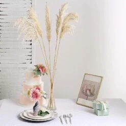 6 Pcs 32" Natural Pampas Grass Sprays Dried Plant Stems -Optimal Home Decoration 6 pcs 32 natural pampas grass sprays dried plant stems 28974430322751