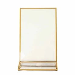 6 Acrylic 5"x9" Frame Freestanding Double Sided Table Sign Holders - Gold And Clear