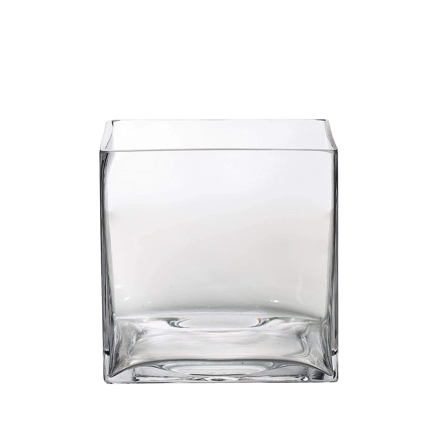 6 Pcs 6" Tall Glass Cube Wedding Centerpieces Vases - Clear 3 6 Pcs 6" Tall Glass Cube Wedding Centerpieces Vases - Clear