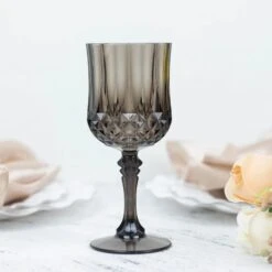 6 Plastic 8 Oz Crystal Cut Goblets Wine Glasses - Disposable Tableware 25 6 Plastic 8 Oz Crystal Cut Goblets Wine Glasses - Disposable Tableware -Optimal Home Decoration 6 pcs 8 oz crystal cut plastic wine glasses disposable tableware 30738853527615