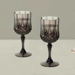 6 Plastic 8 Oz Crystal Cut Goblets Wine Glasses - Disposable Tableware 30 6 Plastic 8 Oz Crystal Cut Goblets Wine Glasses - Disposable Tableware -Optimal Home Decoration 6 pcs 8 oz crystal cut plastic wine glasses disposable tableware 30738853756991