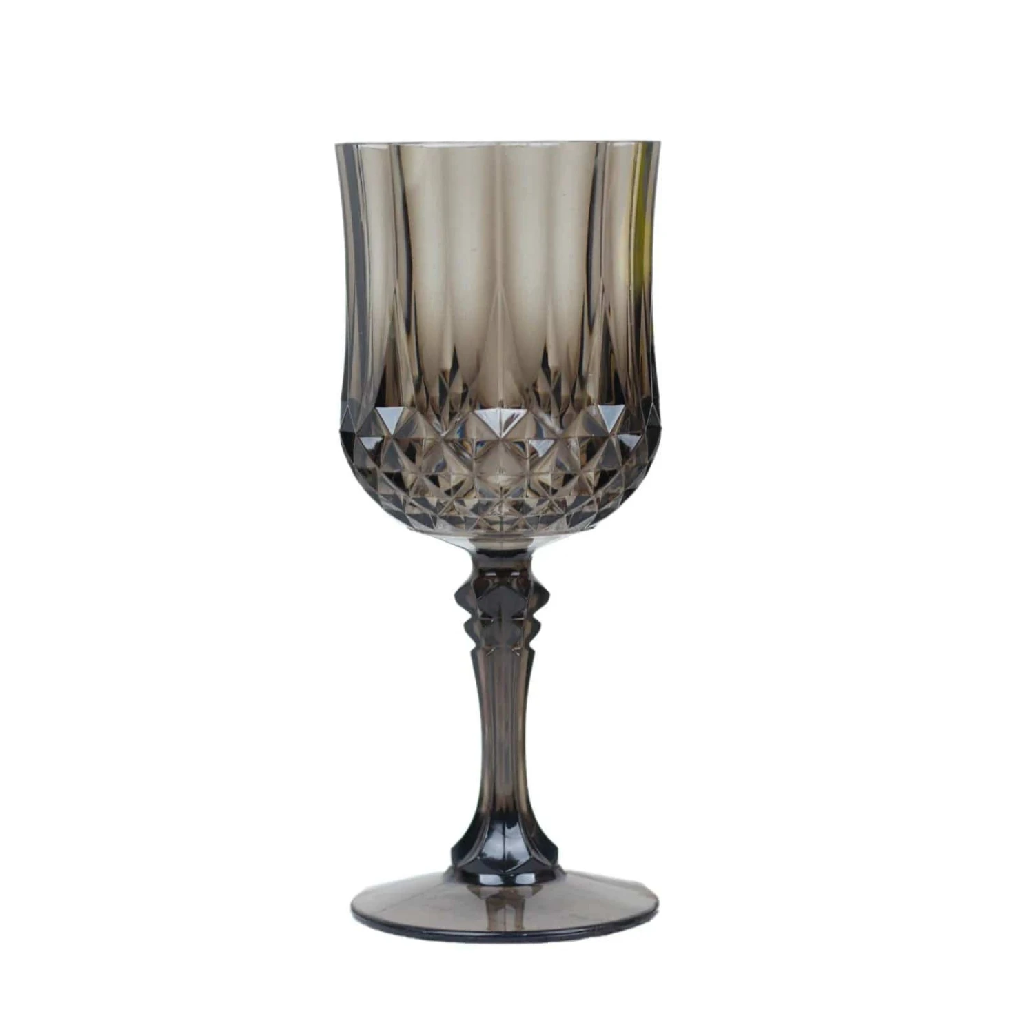 6 Plastic 8 Oz Crystal Cut Goblets Wine Glasses - Disposable Tableware 3 6 Plastic 8 Oz Crystal Cut Goblets Wine Glasses - Disposable Tableware