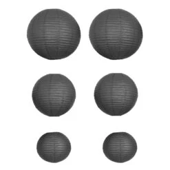 6 Pcs Assorted Large Hanging Paper Lanterns -Optimal Home Decoration 6 pcs assorted large hanging paper lanterns lant 001 1624 blk 28939907432511