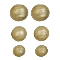 6 Pcs Assorted Large Hanging Paper Lanterns -Optimal Home Decoration 6 pcs assorted large hanging paper lanterns lant 001 1624 gold 28939908546623