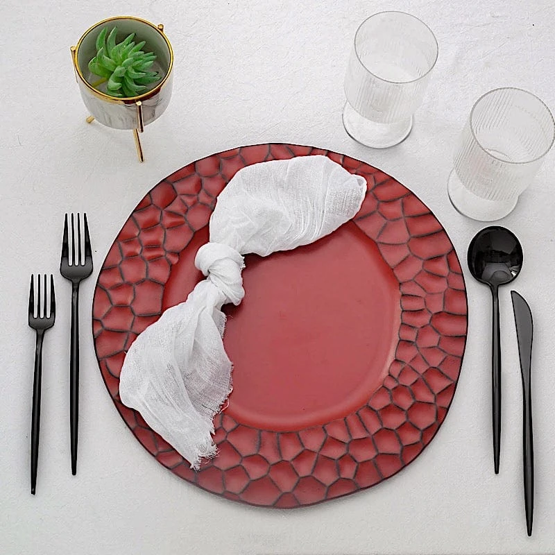 6 Plastic 13" Irregular Round Charger Plates With Animal Pattern Rim 20 6 Plastic 13" Irregular Round Charger Plates With Animal Pattern Rim - Image 18