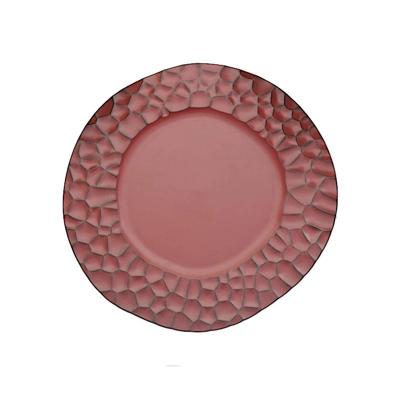 6 Plastic 13" Irregular Round Charger Plates With Animal Pattern Rim 3 6 Plastic 13" Irregular Round Charger Plates With Animal Pattern Rim