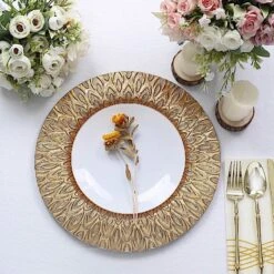 6 Plastic 13" Round Charger Plates With Embossed Peacock Pattern 30 6 Plastic 13" Round Charger Plates With Embossed Peacock Pattern -Optimal Home Decoration 6 plastic 13 round charger plates with embossed peacock pattern 30820055810111