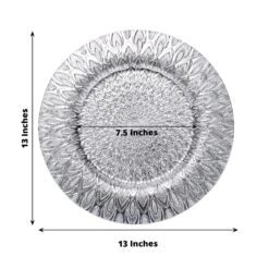 6 Plastic 13" Round Charger Plates With Embossed Peacock Pattern 32 6 Plastic 13" Round Charger Plates With Embossed Peacock Pattern -Optimal Home Decoration 6 plastic 13 round charger plates with embossed peacock pattern 30820055842879