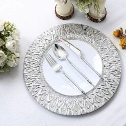 6 Plastic 13" Round Charger Plates With Embossed Peacock Pattern 35 6 Plastic 13" Round Charger Plates With Embossed Peacock Pattern -Optimal Home Decoration 6 plastic 13 round charger plates with embossed peacock pattern 30820056170559