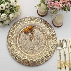 6 Plastic 13" Round Charger Plates With Embossed Peacock Pattern 28 6 Plastic 13" Round Charger Plates With Embossed Peacock Pattern -Optimal Home Decoration 6 plastic 13 round charger plates with embossed peacock pattern 30820056268863