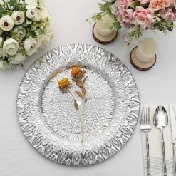 6 Plastic 13" Round Charger Plates With Embossed Peacock Pattern 41 6 Plastic 13" Round Charger Plates With Embossed Peacock Pattern -Optimal Home Decoration 6 plastic 13 round charger plates with embossed peacock pattern 30820056334399