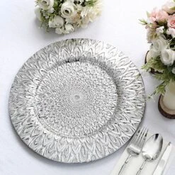6 Plastic 13" Round Charger Plates With Embossed Peacock Pattern 34 6 Plastic 13" Round Charger Plates With Embossed Peacock Pattern -Optimal Home Decoration 6 plastic 13 round charger plates with embossed peacock pattern 30820056432703