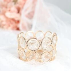 6 Round 1.5" Crystal Beaded Metal Tea Light Candle Holders - Gold -Optimal Home Decoration 6 round 1 5 crystal beaded metal tea light candle holders gold chdlr cand 003 2 gold 30494226350143